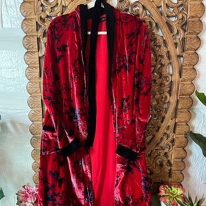 House of Harlow Velvet Burnout Kimono